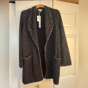 Max Studio Black and White Tweed Soft Blazer, Sz L, NWT